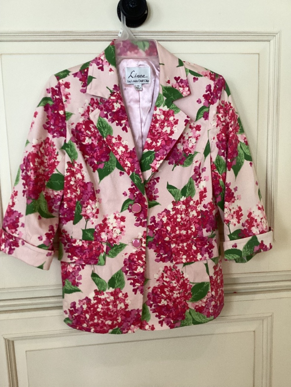 LINEA by LOUIS DELL ‘OLIO PINK FLORAL JACKET - Size XS